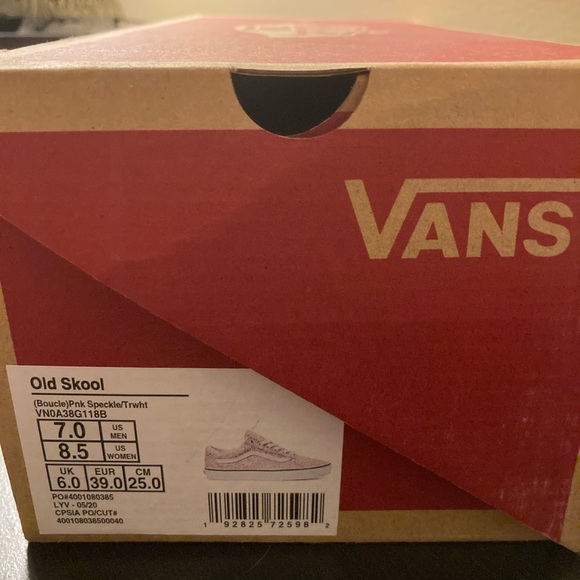 NWT Vans Old Skool Boucle Pink Speckle Sneaker - Picture 9 of 9